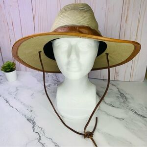 Orvis Oil skin Mesh Hat Waxed Fishing Large XL Safari Bucket Outdoors Breezer